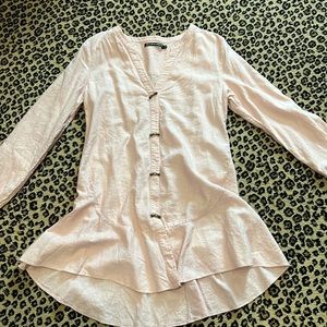 VIX Paula Hermanny light pink linen dress